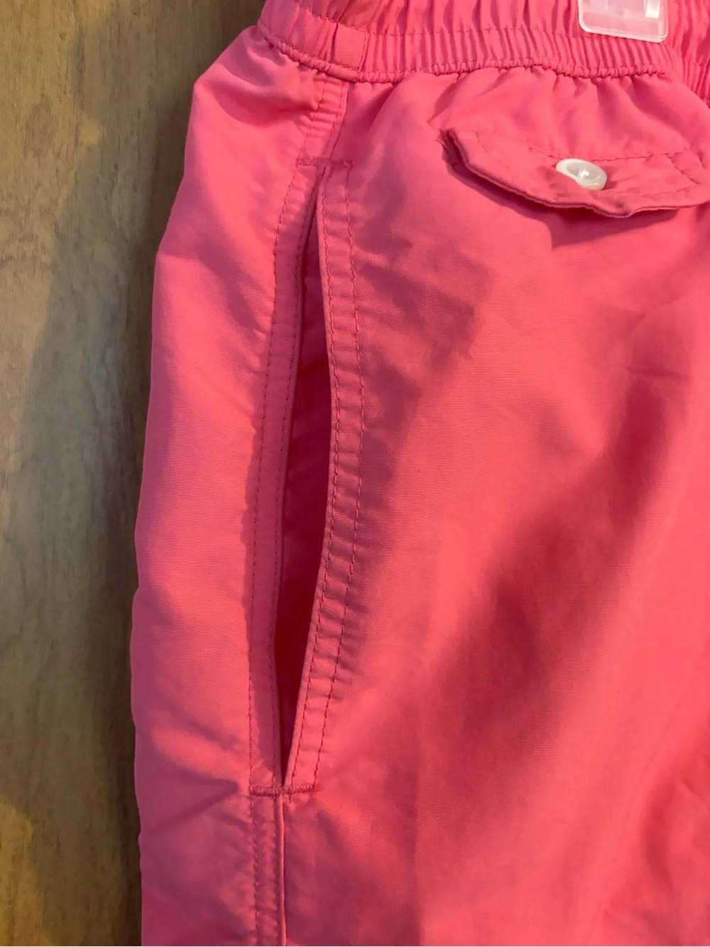 0-1 Polo by Ralph Lauren Coral-Pink Drawstring Swim Trunks